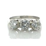 18ct White Gold Three Stone Diamond Ring 2.00 Carats - Valued By AGI £9,250.00 - This stunning