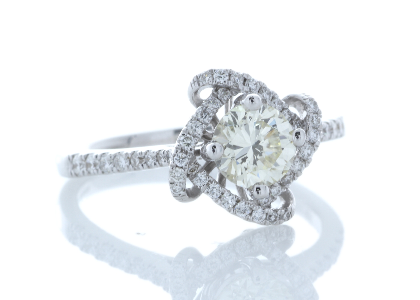 18ct White Gold Halo Set Ring 0.96 Carats - Valued By IDI £15,660.00 - One natural round brilliant - Image 7 of 10