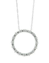 10ct White Gold Round Diamond Donut Pendant 0.25 Carats - Valued By IDI £1,595.00 - Sixteen round