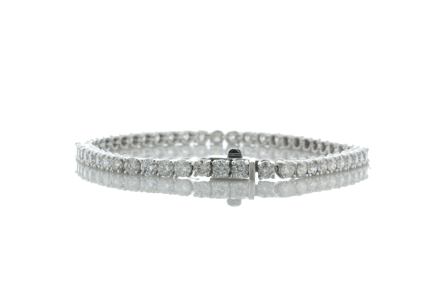 18ct White Gold Tennis Diamond Bracelet 8.57 Carats - Valued By IDI £46,265.00 - Forty six round - Image 2 of 5