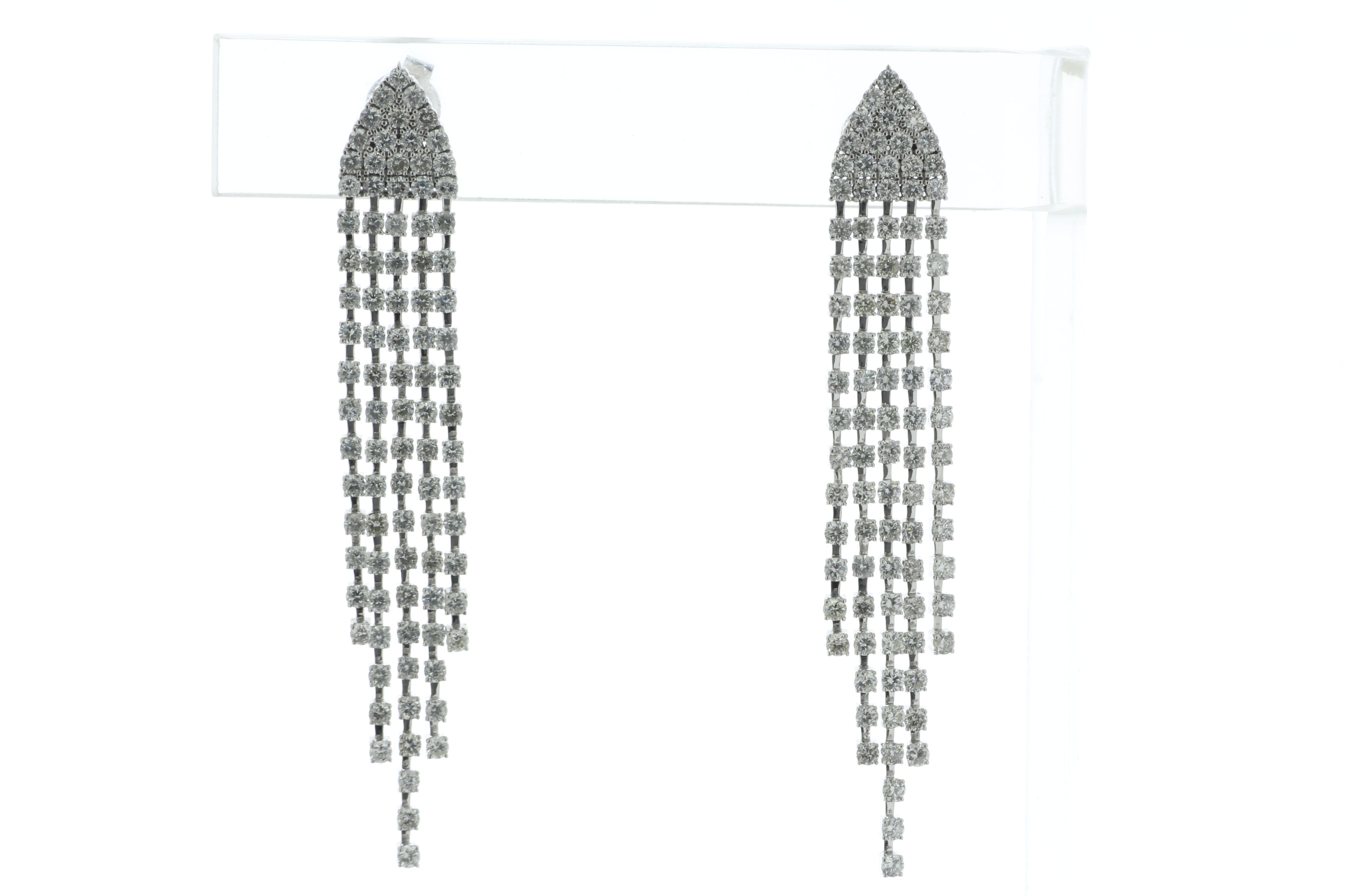 18ct White Gold Diamond Drop Earring 4.40 Carats - Valued By IDI £37,895.00 - One hundred and eighty