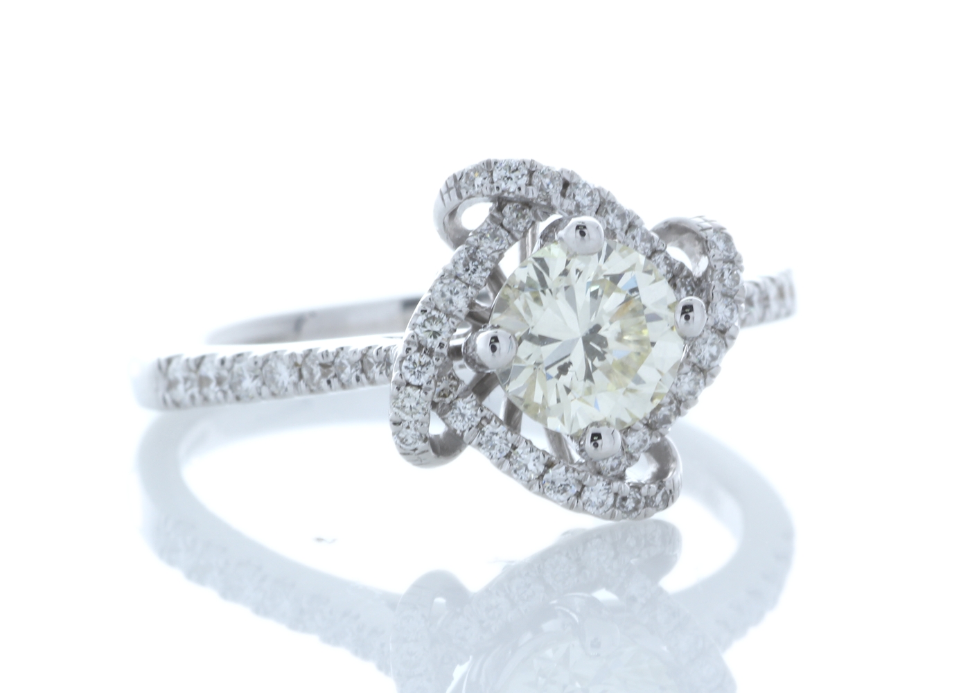 18ct White Gold Halo Set Ring 0.96 Carats - Valued By IDI £15,660.00 - One natural round brilliant - Image 8 of 10