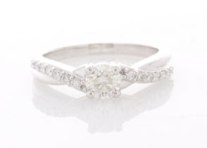 18ct White Gold Fancy Claw Set Diamond Ring 0.70 Carats - Valued By IDI £9,570.00 - A beautiful