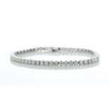 18ct White Gold Tennis Diamond Bracelet 5.32 Carats - Valued By IDI £18,100.00 - Fifty two round