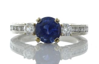 18ct White Gold Diamond And Sapphire Ring (S1.96) 0.45 Carats - Valued By GIE £12,100.00 - A