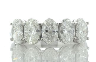 18ct White Gold Oval Five Stone Diamond Ring 2.11 Carats - Valued By GIE £35,120.00 - Five beautiful