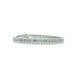 18ct White Gold Tennis Diamond Bracelet 10.18 Carats - Valued By IDI £78,800.00 - Forty one round