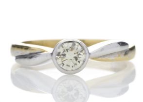 18ct Single Stone Rub Over Set Diamond Ring 0.45 Carats - Valued By IDI £5,045.00 - One dazzling