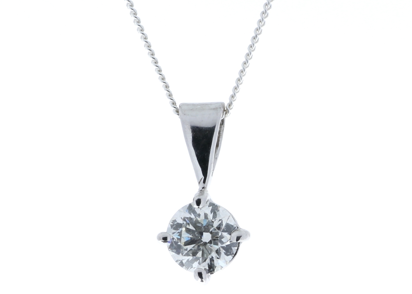 18ct White Gold Diamond Pendant 0.70 Carats - Valued By GIE £11,890.00 - One round brilliant cut