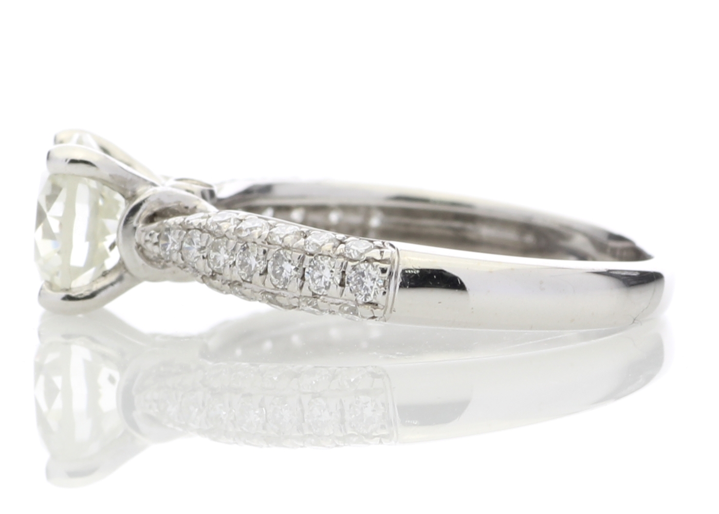 18ct White Gold Diamond Ring With Stone Set Shoulders 1.38 Carats - Valued By IDI £23,780.00 - A - Image 5 of 10