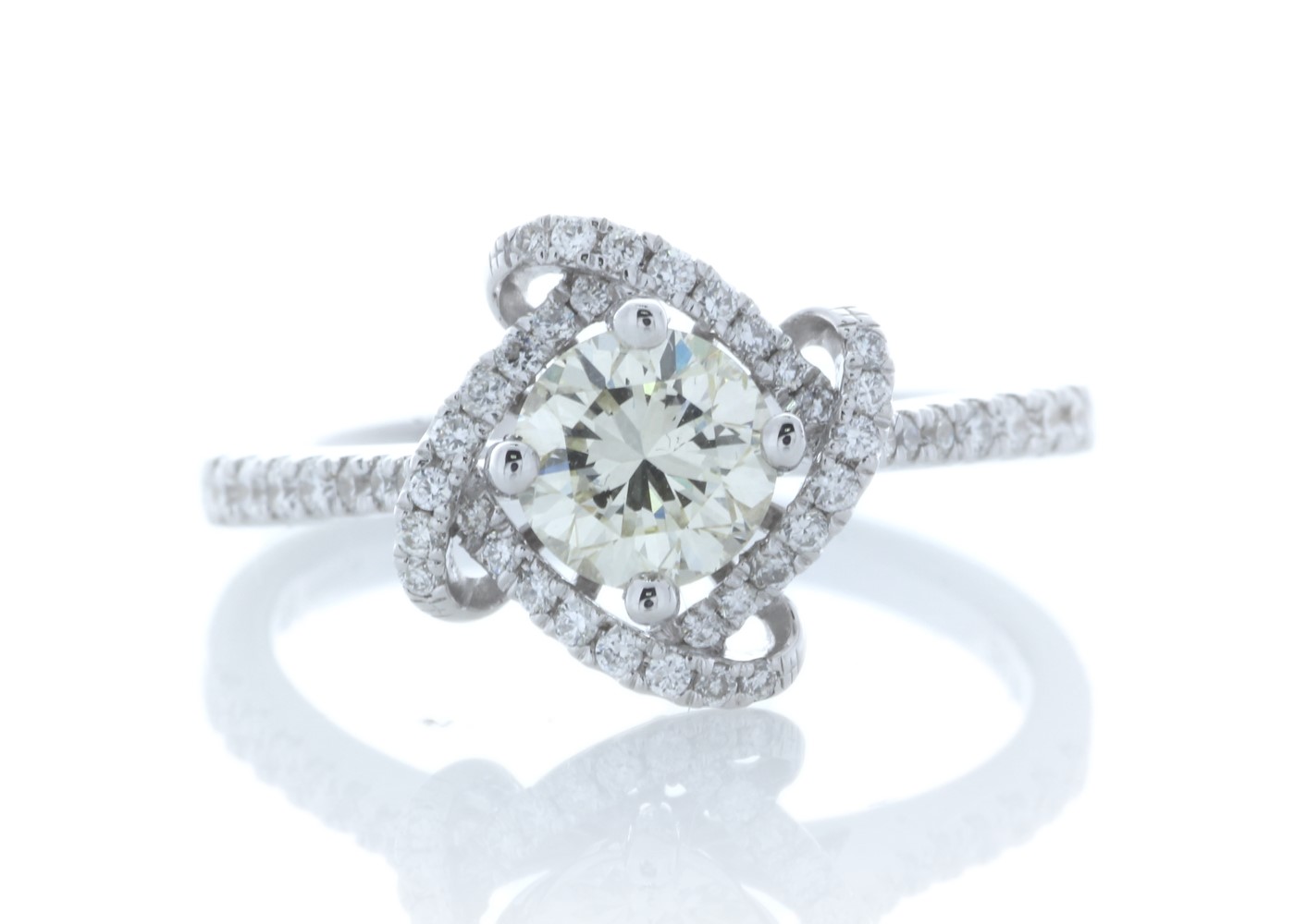 18ct White Gold Halo Set Ring 0.96 Carats - Valued By IDI £15,660.00 - One natural round brilliant - Image 2 of 10