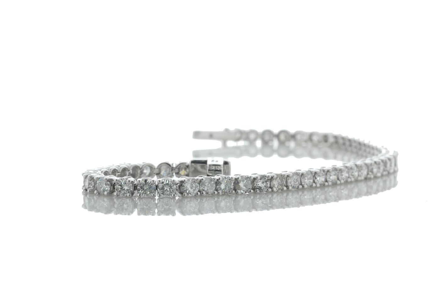18ct White Gold Tennis Diamond Bracelet 8.57 Carats - Valued By IDI £46,265.00 - Forty six round - Image 4 of 5