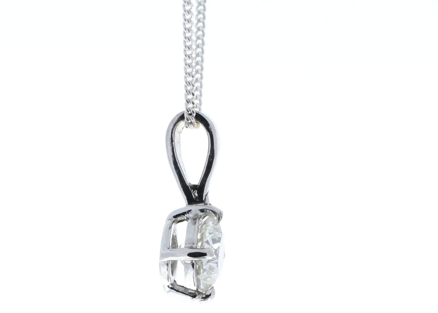 18ct White Gold Diamond Pendant 0.70 Carats - Valued By GIE £11,890.00 - One round brilliant cut - Image 3 of 5