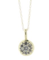 9ct Yellow Gold Round Cluster Diamond Pendant And Chain 0.16 Carats - Valued By IDI £1,215.00 -