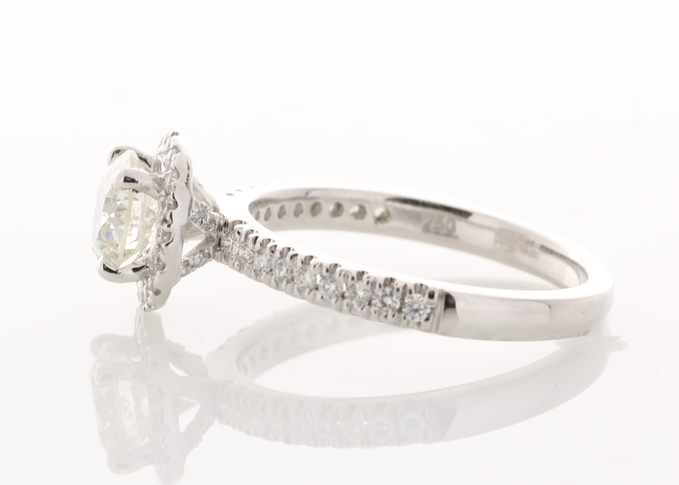 18ct White Gold Single Stone With Halo Setting Ring (1.01) 1.37 Carats - Valued By IDI £32,370. - Image 2 of 5