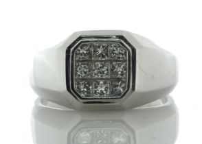 18ct White Gold Illusion Set Cluster Diamond Ring 1.09 Carats - Valued By IDI £17,740.00 - Nine