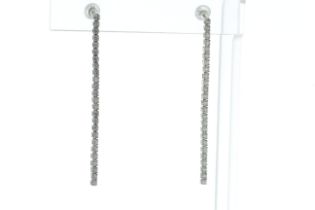 18ct White Gold Tennis Diamond Drop Earrings 1.02 Carats - Valued By IDI £10,285.00 - Forty eight