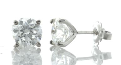 18ct White Gold LAB GROWN Diamond Earrings 4.05 Carats - Valued By IDI £47,600.00 - Two stunning