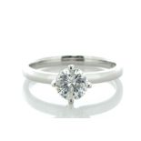 Platinum Single Stone Fancy Claw Set Diamond Ring 0.82 Carats - Valued By IDI £8,730.00 - A 0.82