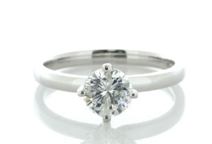 Platinum Single Stone Fancy Claw Set Diamond Ring 0.82 Carats - Valued By IDI £8,730.00 - A 0.82