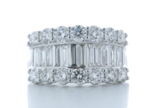 18ct White Gold Channel Set Semi Eternity Diamond Ring 2.97 Carats - Valued By AGI £40,320.00 -