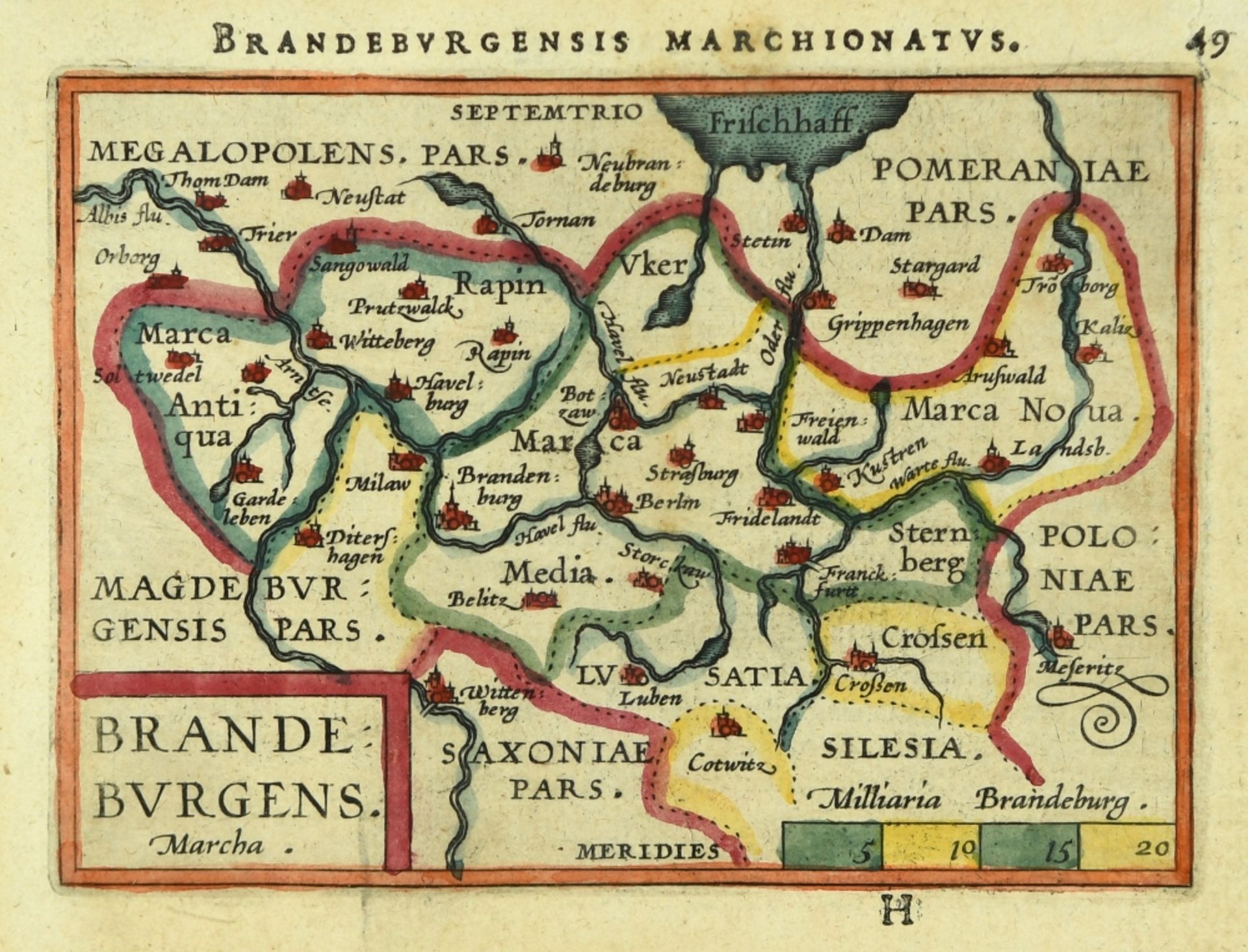 Landkarte "Brandenburgensis Marchionatus" - Bild 2 aus 2