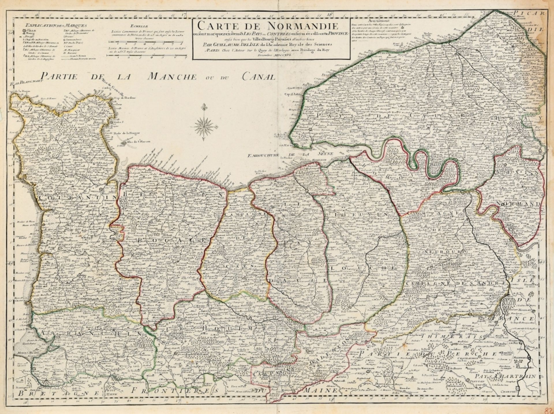 Landkarte "Carte de Normandie"