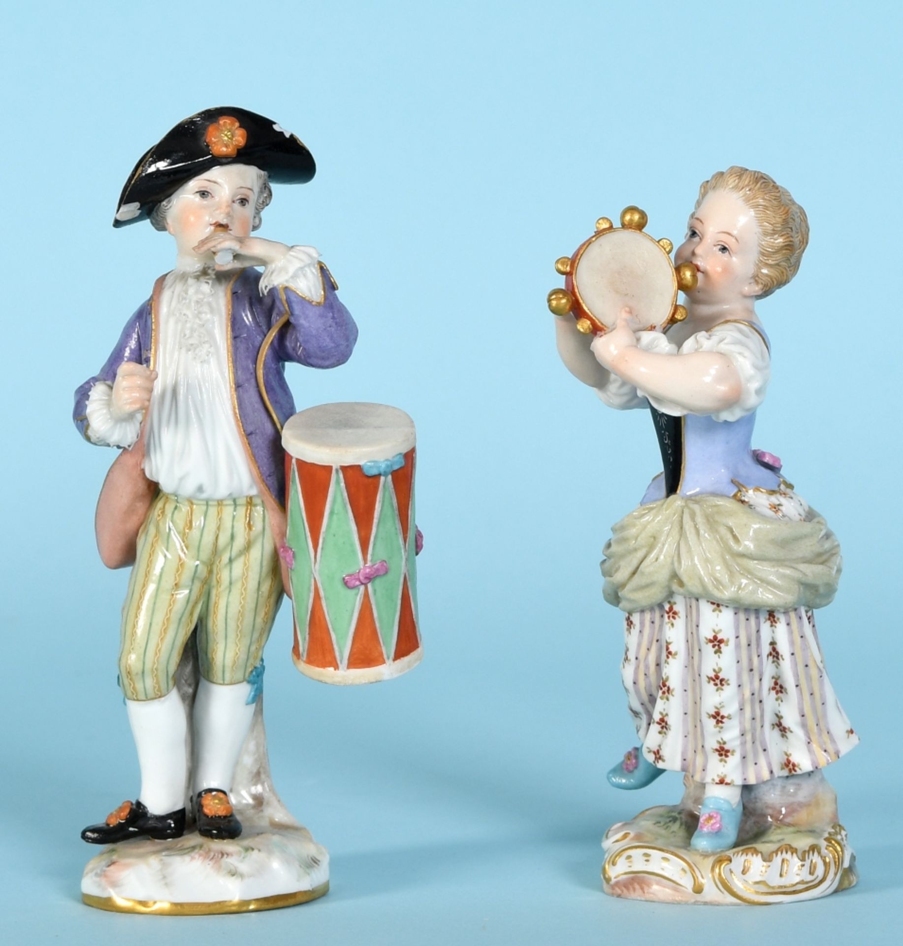 Figuren, 2 Stück - Musikanten "Schwerter Meissen"