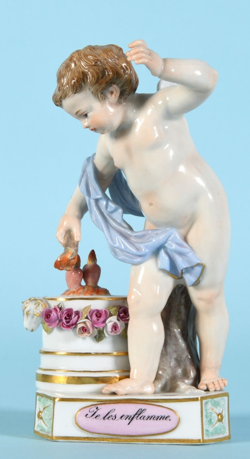 Figur - Devisenkind mit Fackel "Schwerter Meissen"