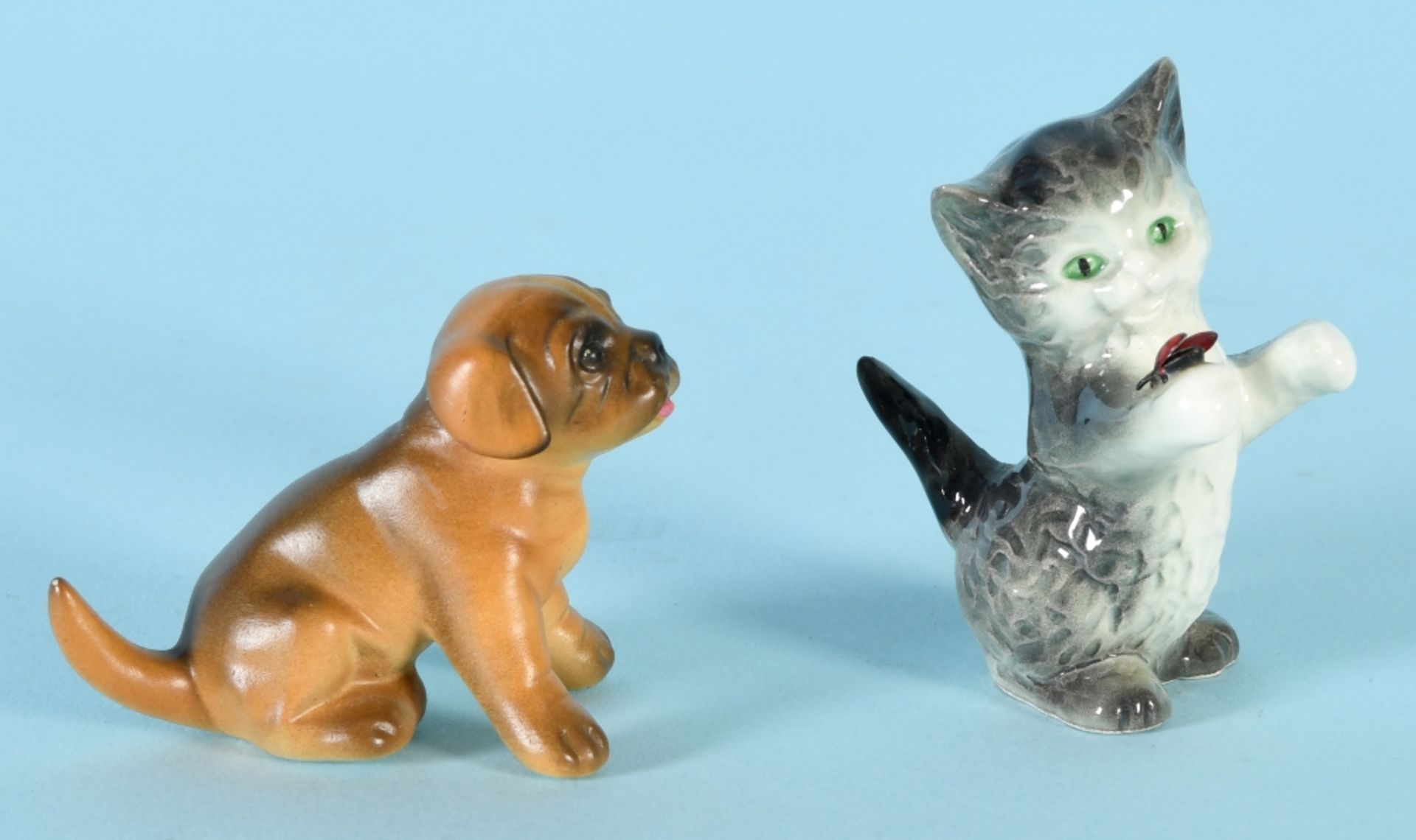 Figuren, 2 Stück "Goebel" - Hund und Katze