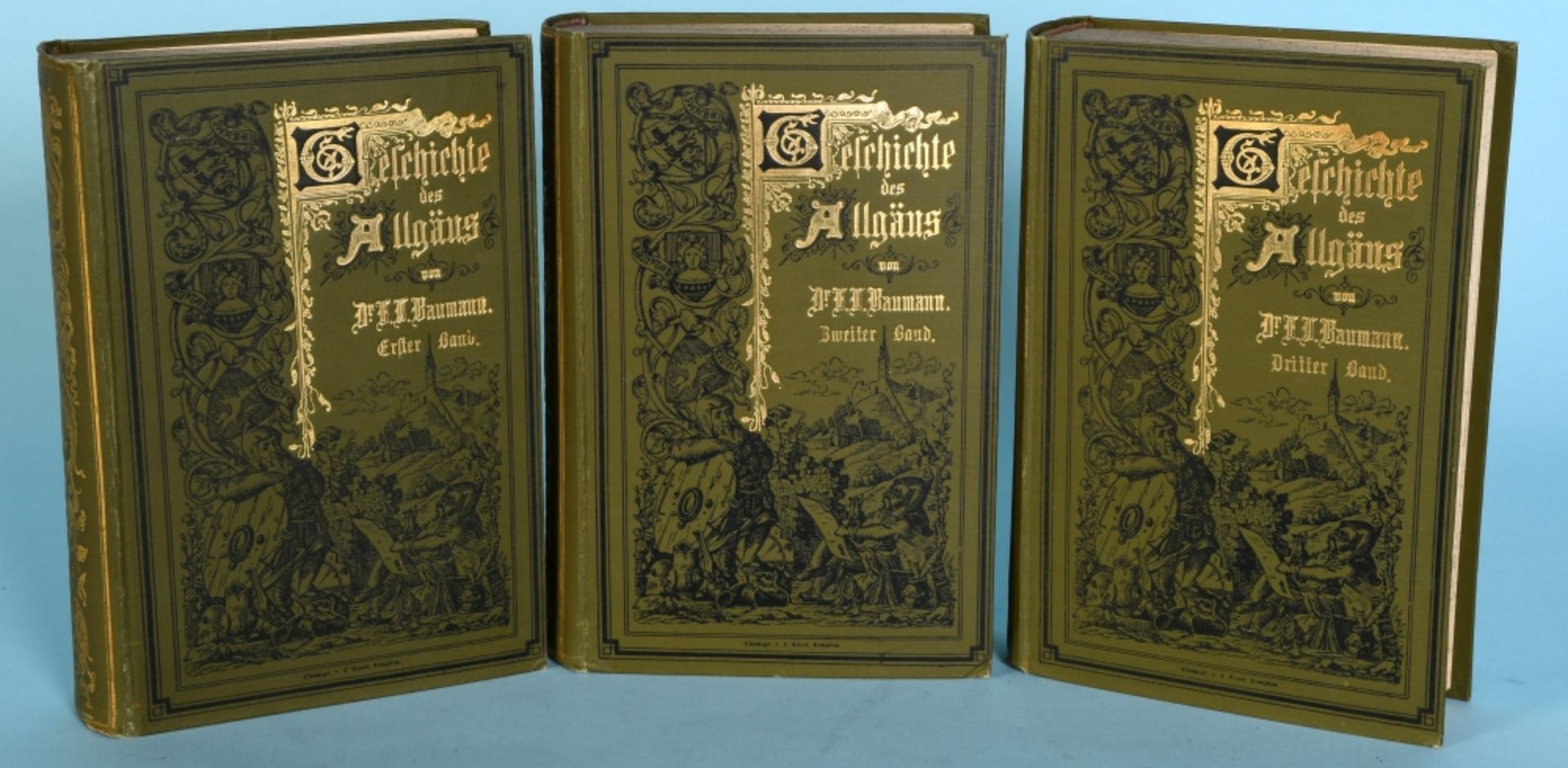 Baumann, Franz Ludwig "Geschichte des Allgäus", 3 Bände
