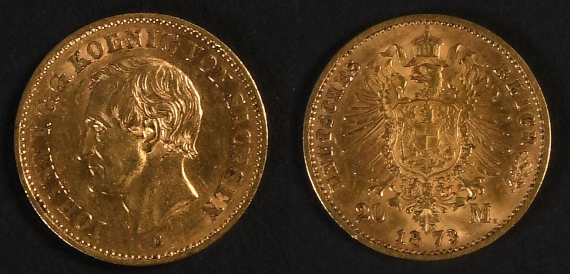 Goldmünze - 20 Mark, Deutsches Reich, Sachsen 1873