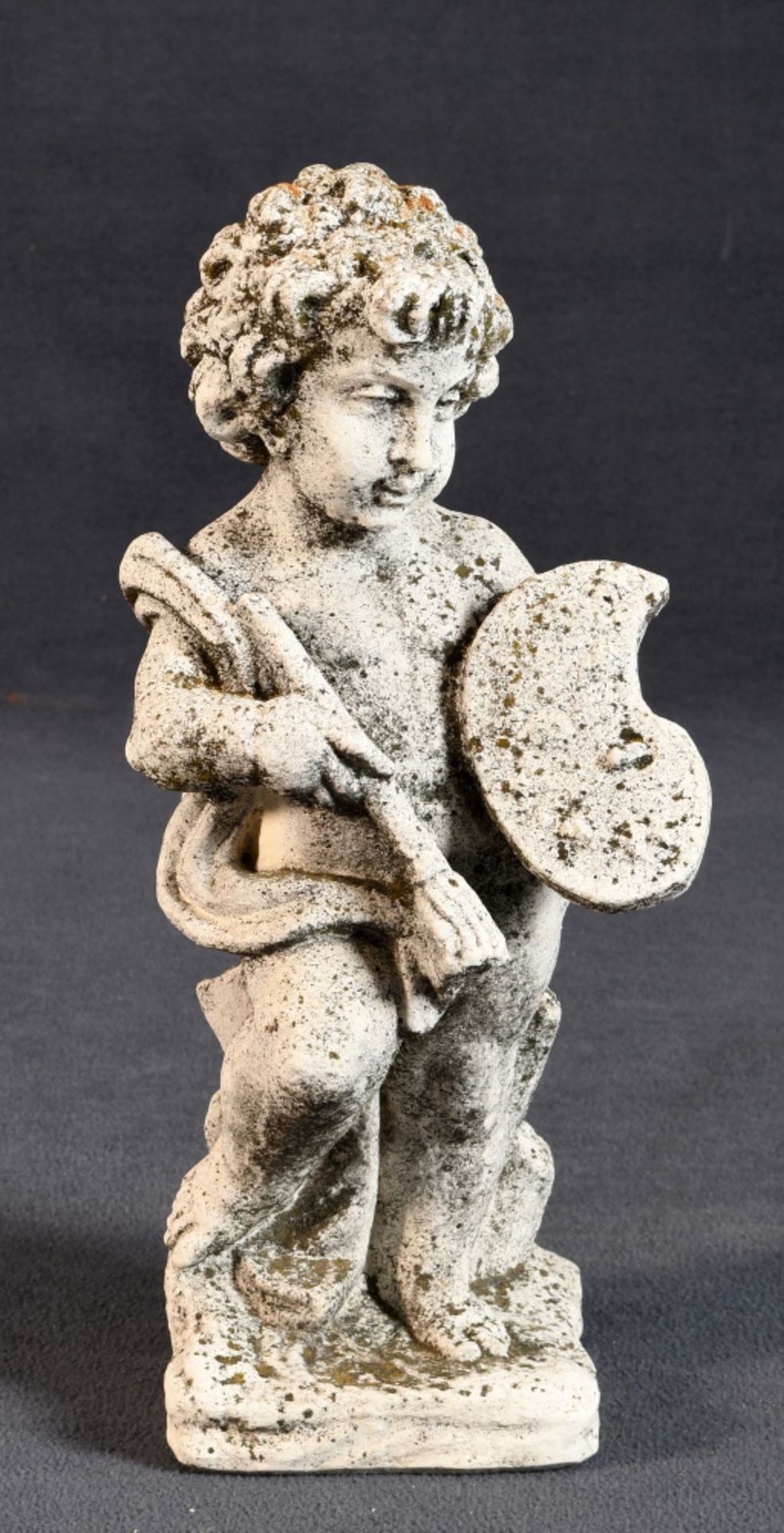 Gartenfigur - Putto mit Malpalette