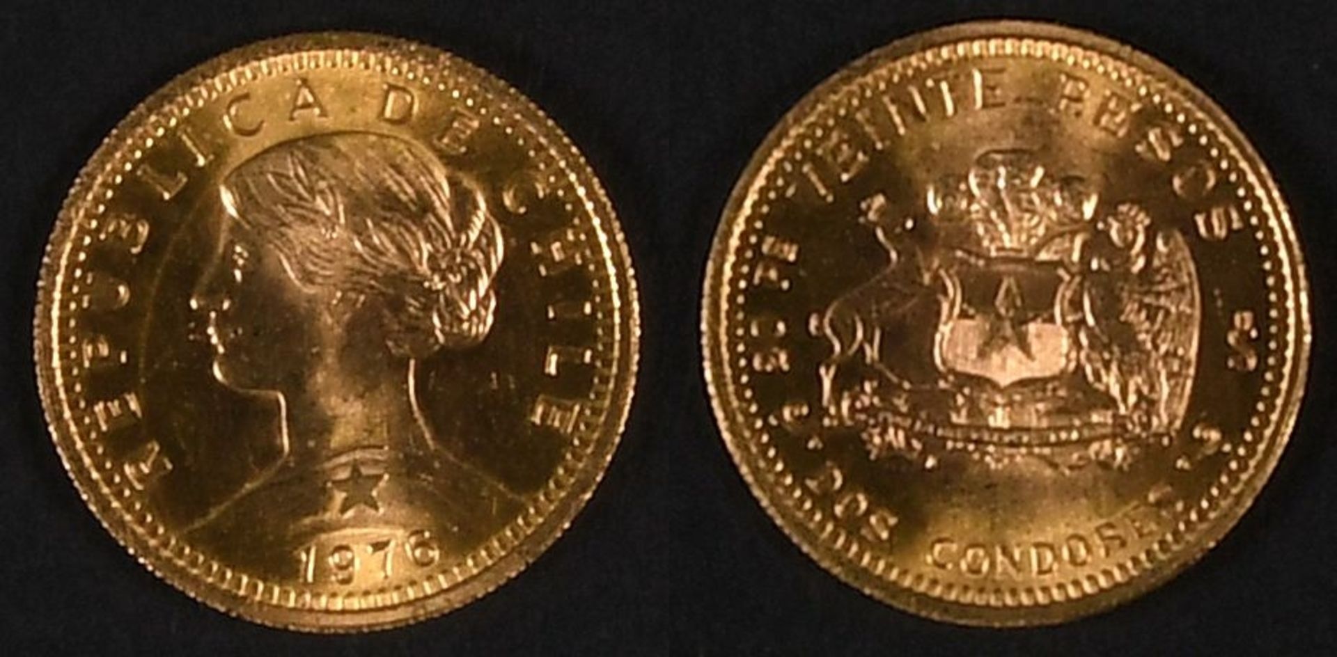 Goldmünze - 20 Pesos, Chile 1976