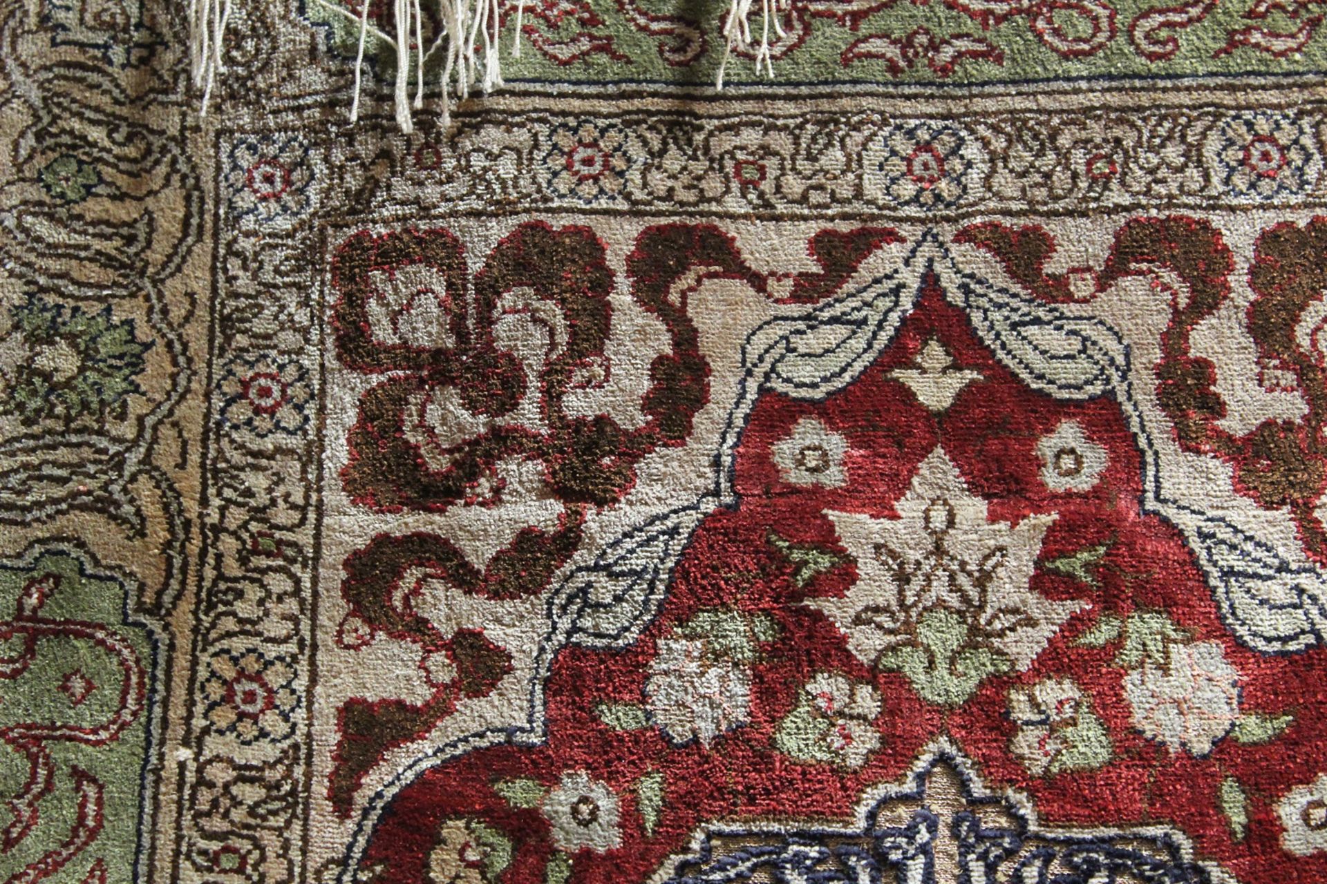 Seiden-Gebets-Hereke, Türkei, 60 x 105 cm - Image 3 of 3