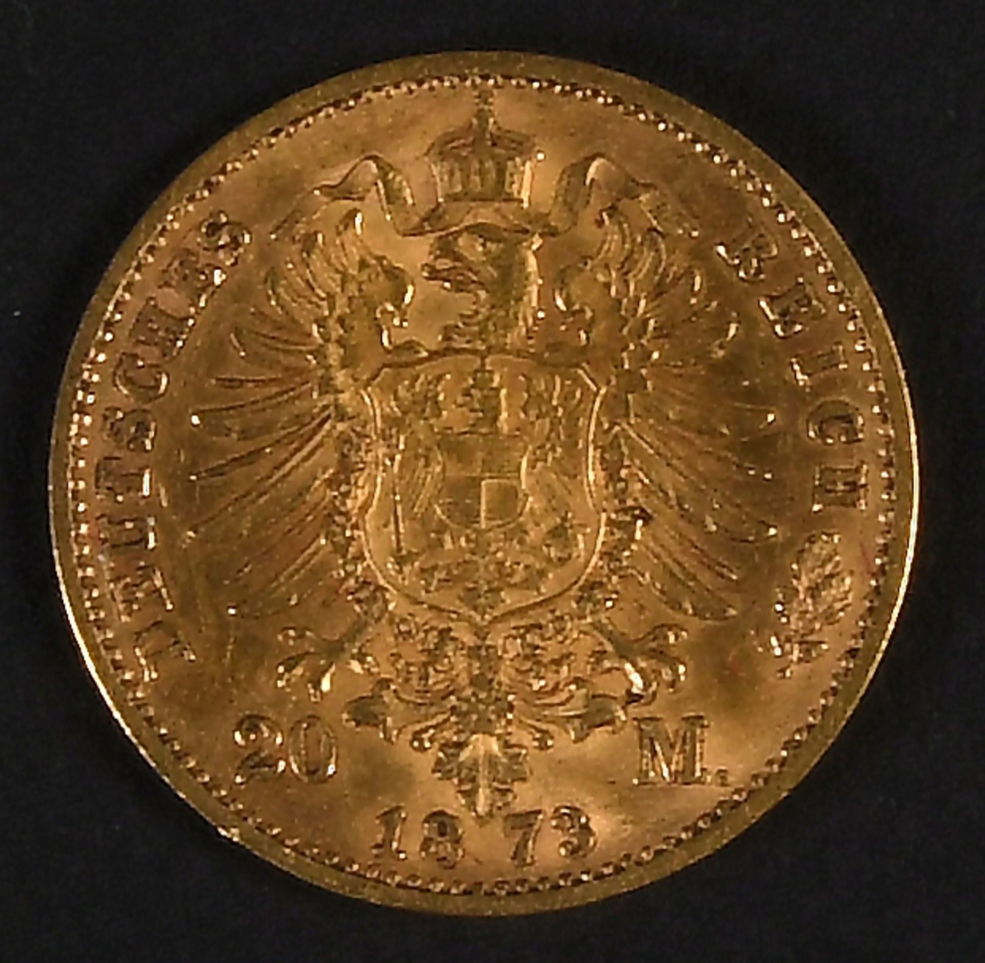 Goldmünze - 20 Mark, Deutsches Reich, Sachsen 1873 - Bild 3 aus 3