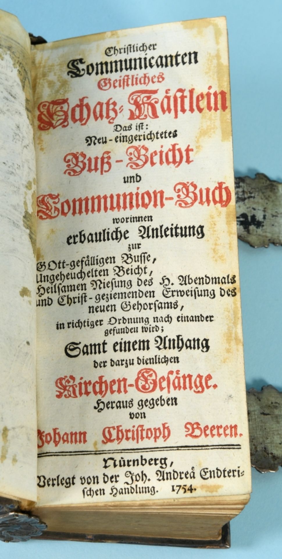 Beeren, Johann C. "Christlicher Communicanten geistliches Schatz-Kästlein" - Image 3 of 3