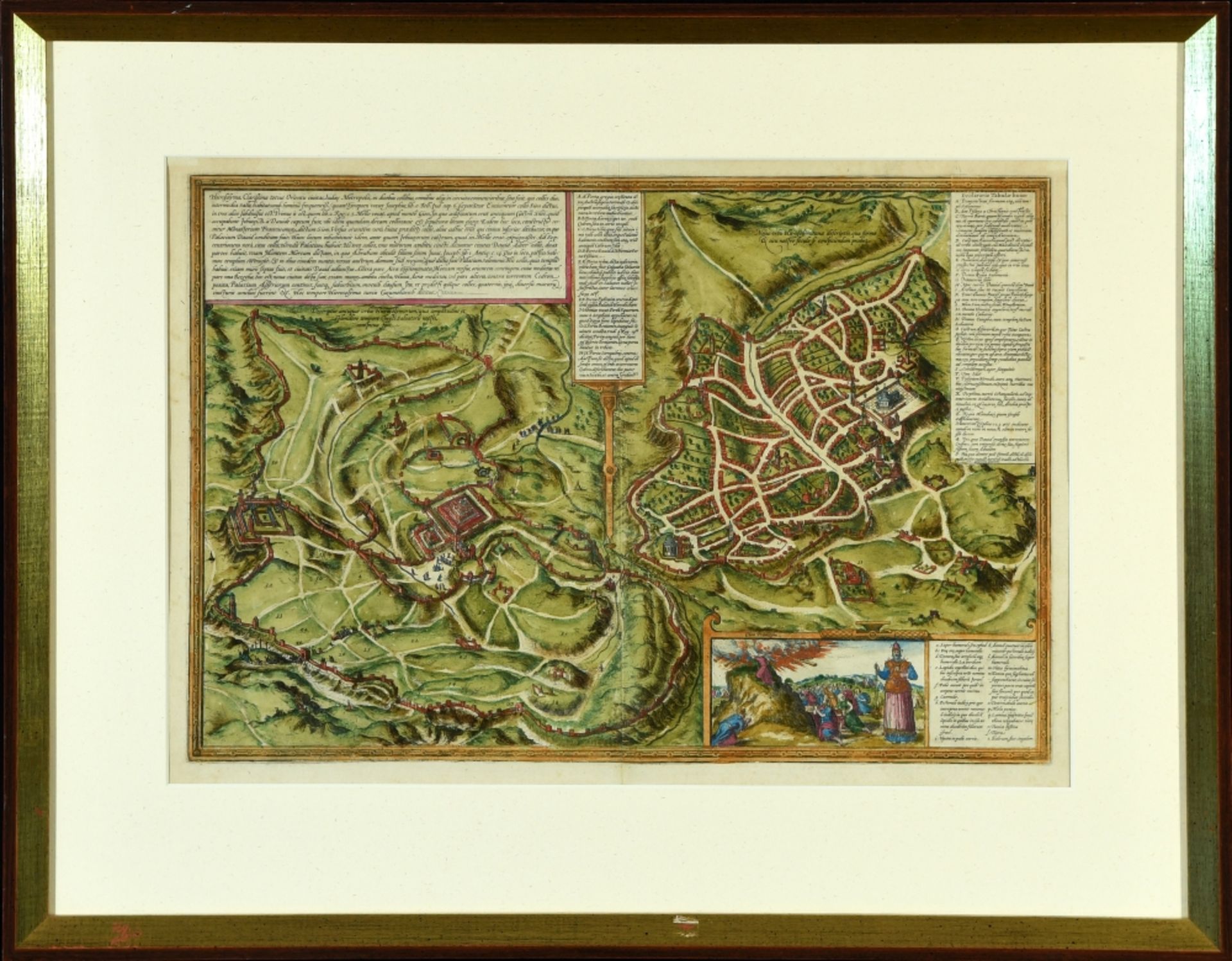 Landkarte "Hierosolyma, Clarißima totius Orientis...(Jerusalem)"