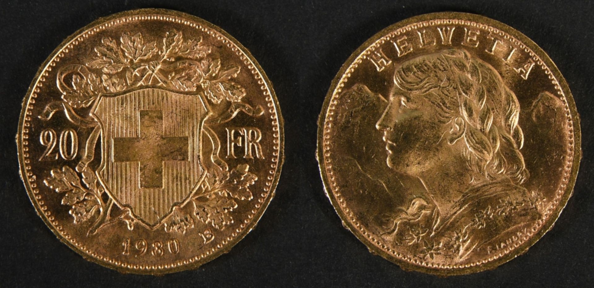 Münze - Goldmünze "20 Vreneli (Schweizer Franken) 1930"