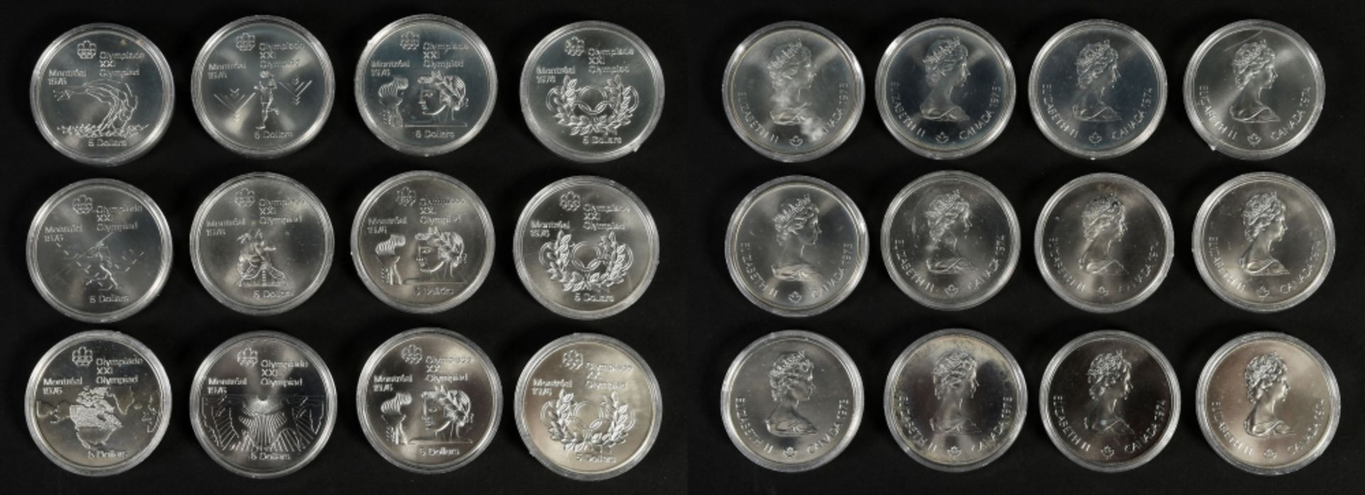 Münzen, 12 Stück - Silbermünzen "5 Dollar Olympiade XXI, Montreal 1976" - Image 2 of 3