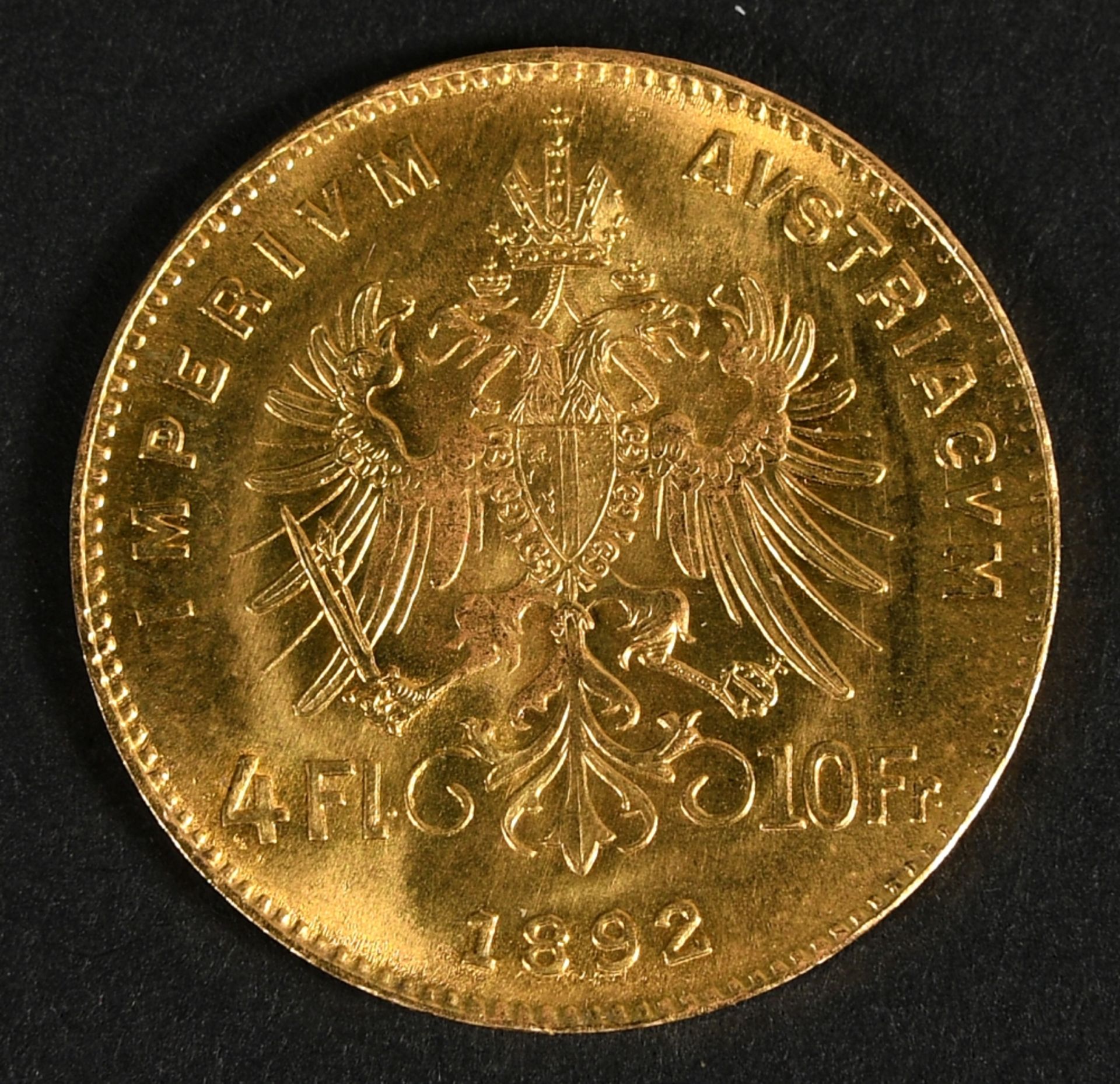 Münze - Goldmünze "4 Florin 1892" - Image 3 of 3