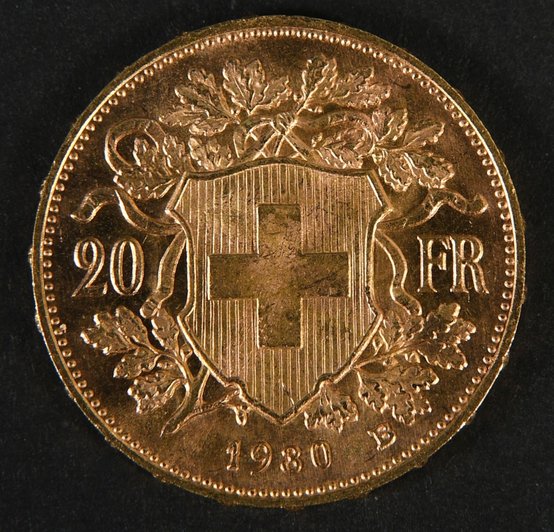 Münze - Goldmünze "20 Vreneli (Schweizer Franken) 1930" - Image 3 of 3