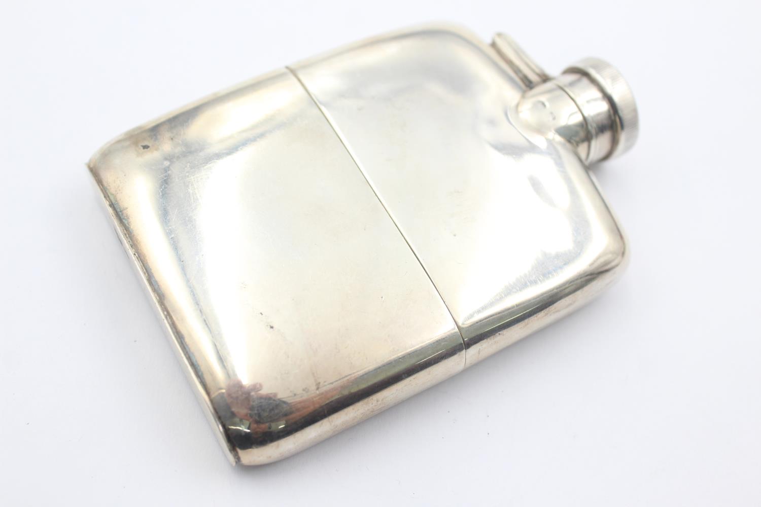 Antique Hallmarked 1917 Birmingham STERLING SILVER Hip Flask (160g)