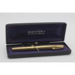 Vintage SHEAFFER Imperial Gold Plated FOUNTAIN PEN w/ 14ct Gold Nib WRITING 22g