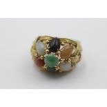 14ct gold jade dress ring (7.6g) size R