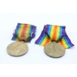 2 x WW1 Victory MEDALS w/ Original Ribbons Named Inc To 471169 DVR J.H Gribb RE
