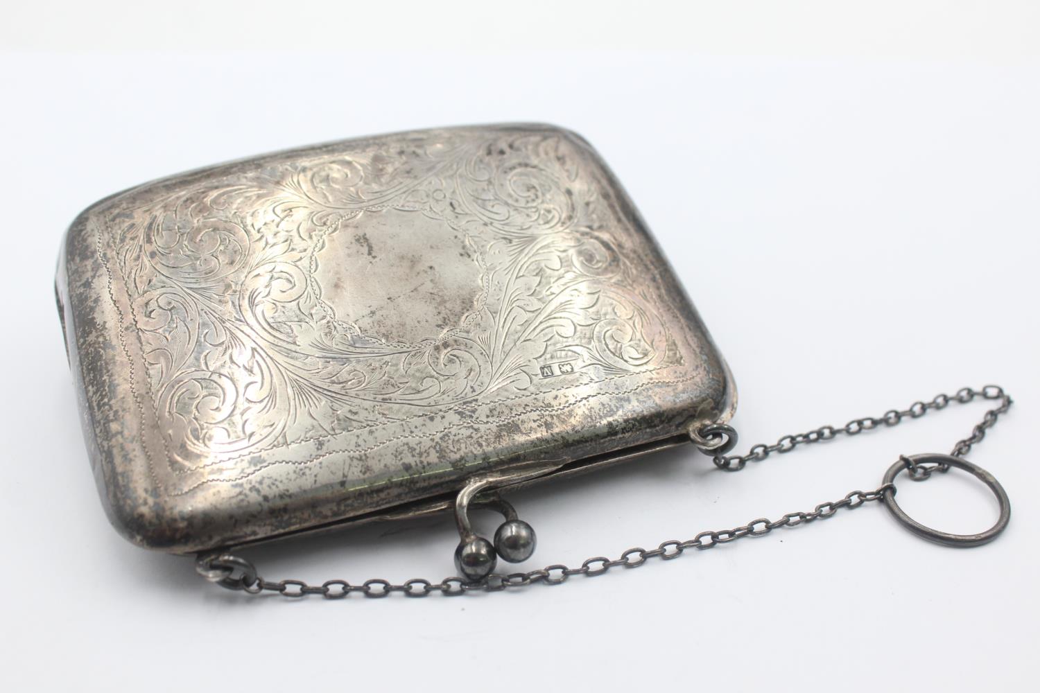 Vintage Hallmarked 1945 Birmingham STERLING SILVER Ladies Bag / Purse (153g)