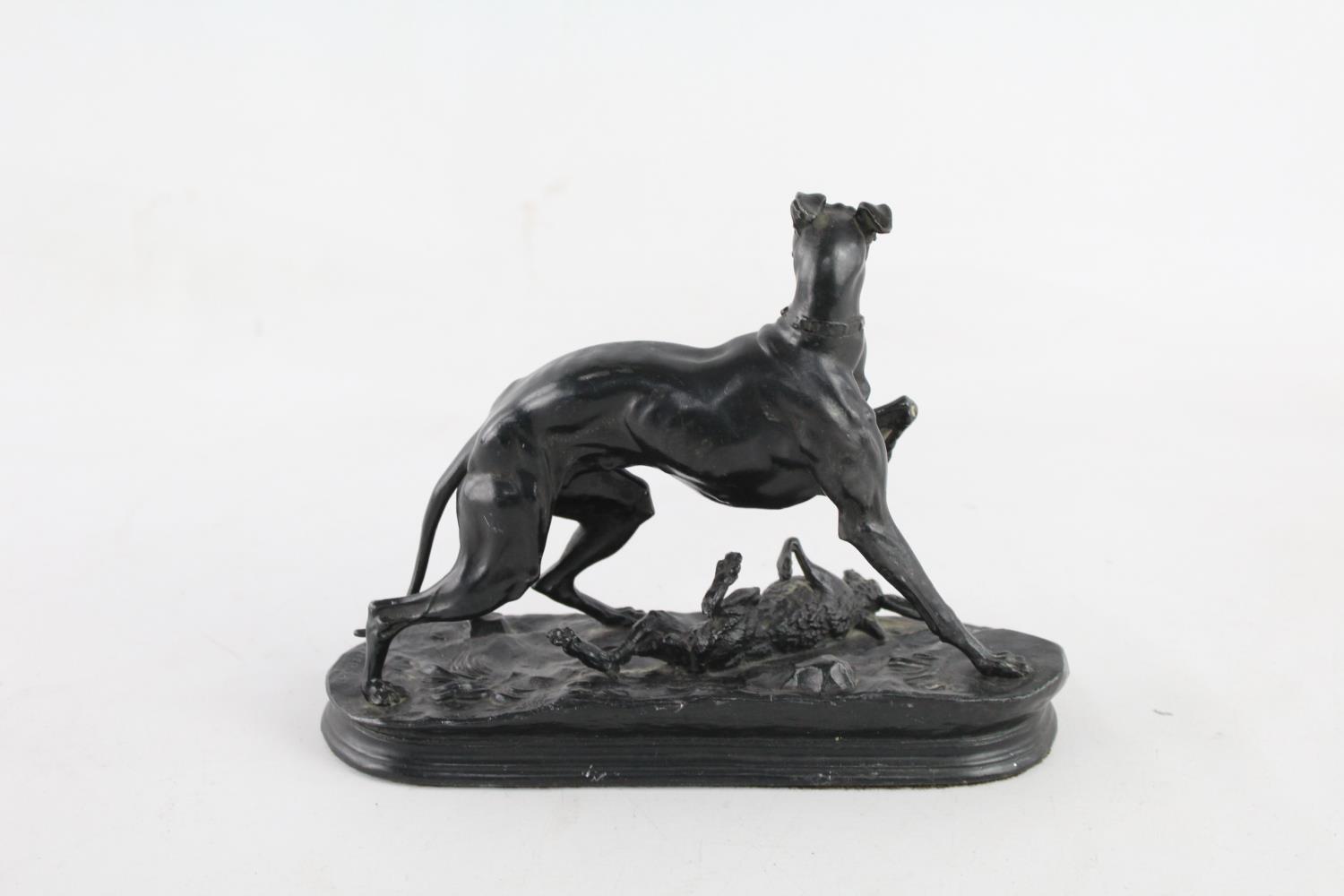 Antique Patinated Spelter grey hound Haire After J. Moignieu Ornament - Image 3 of 5