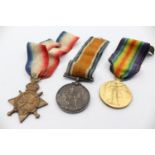 WW1 1914 Star Trio w/ Original Ribbons To 05003 PTE G.Bishop A.O.C