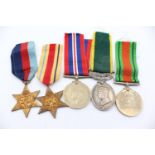 GV.I Territorial Medal Group Inc Africa Star, Named Territorial Medal Etc